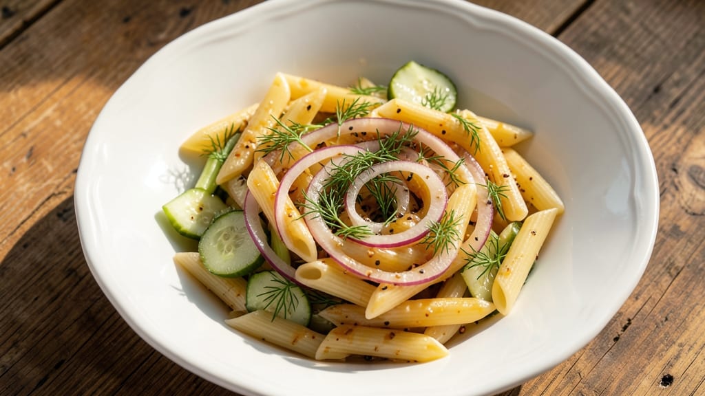 Sweet Pickle Pasta Salad Recipe: Sweet-Tangy Noodles That Stay Crisp for Hours