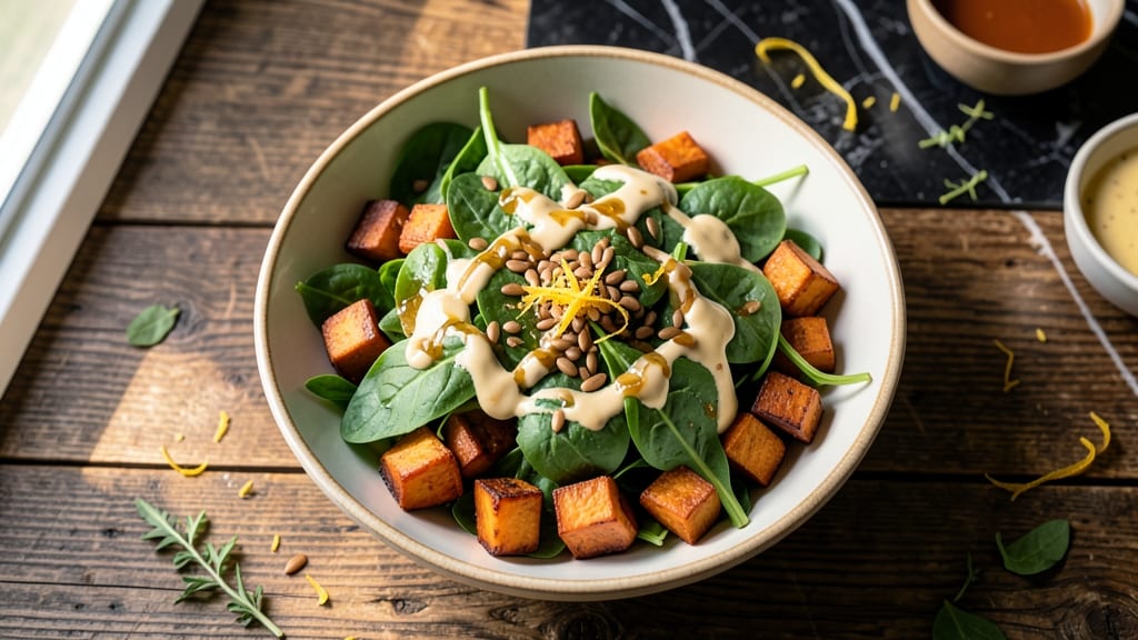 Sweet Potato and Spinach Salad Recipe: Roasted Sweetness Meets Earthy Greens