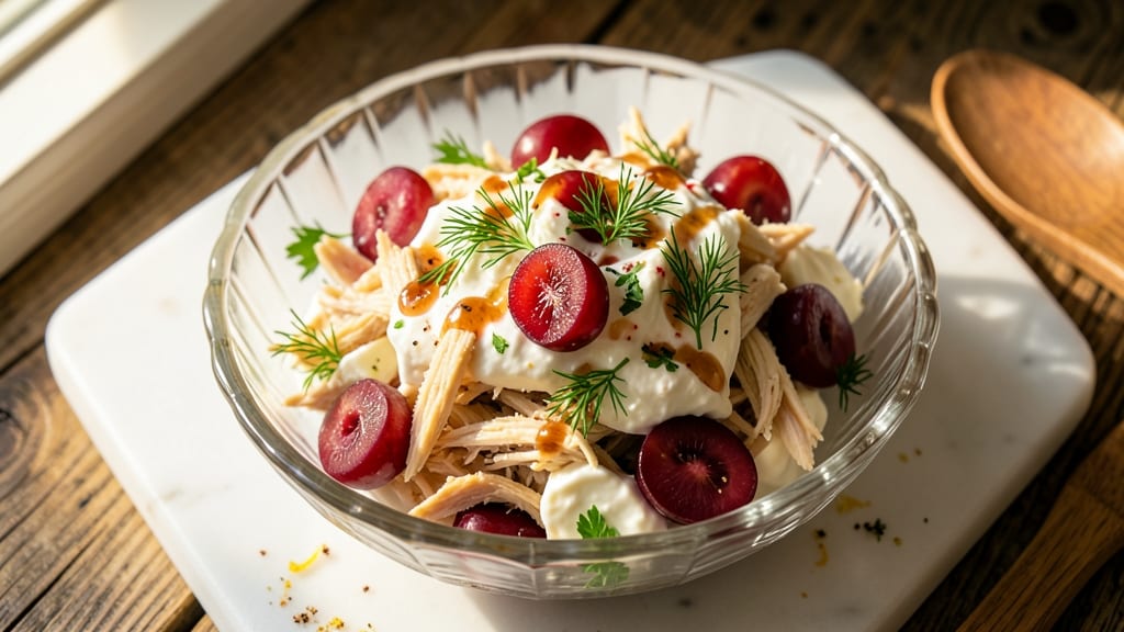 Chicken Salad Recipe With Cream Cheese and Grapes: Sweet-Tart Crunch Meets Creamy Herb Magic