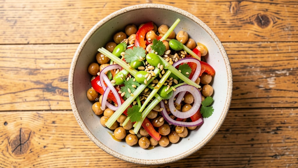 Veg Protein Salad Recipe: Crunchy Celery Crowns and Nutty Chickpea Fusion