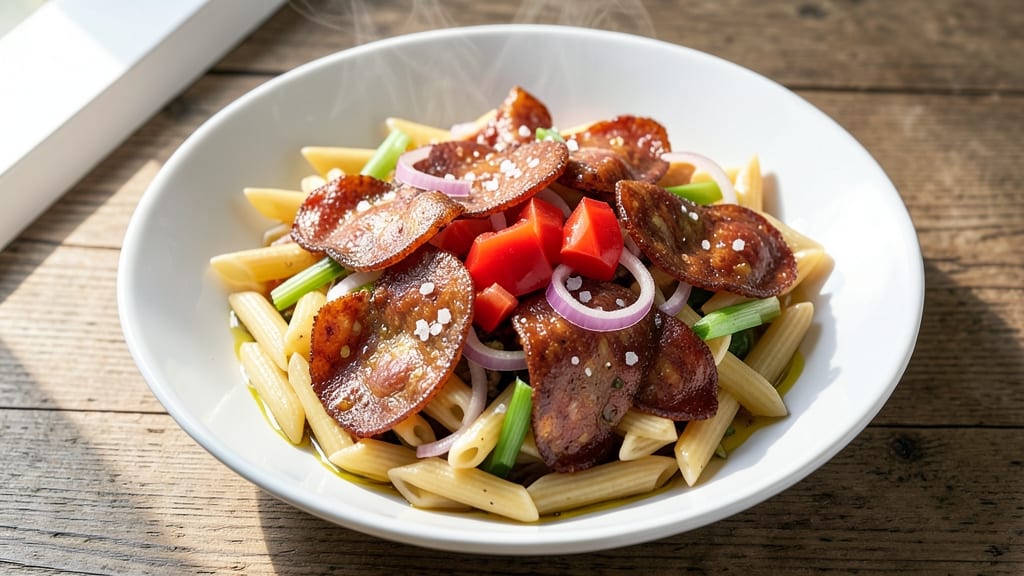 Chorizo Pasta Salad Recipe: Smoky Paprika Kicks With Crisp Celery Crowns