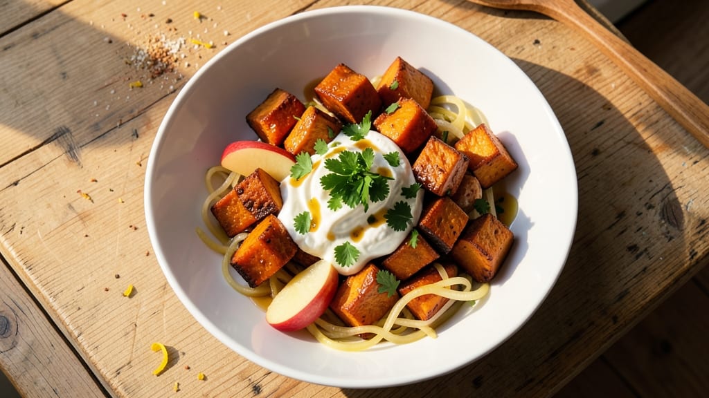 Sweet Potato and Apple Salad Recipe: Warm Spiced Crunch With Creamy Maple Dressing