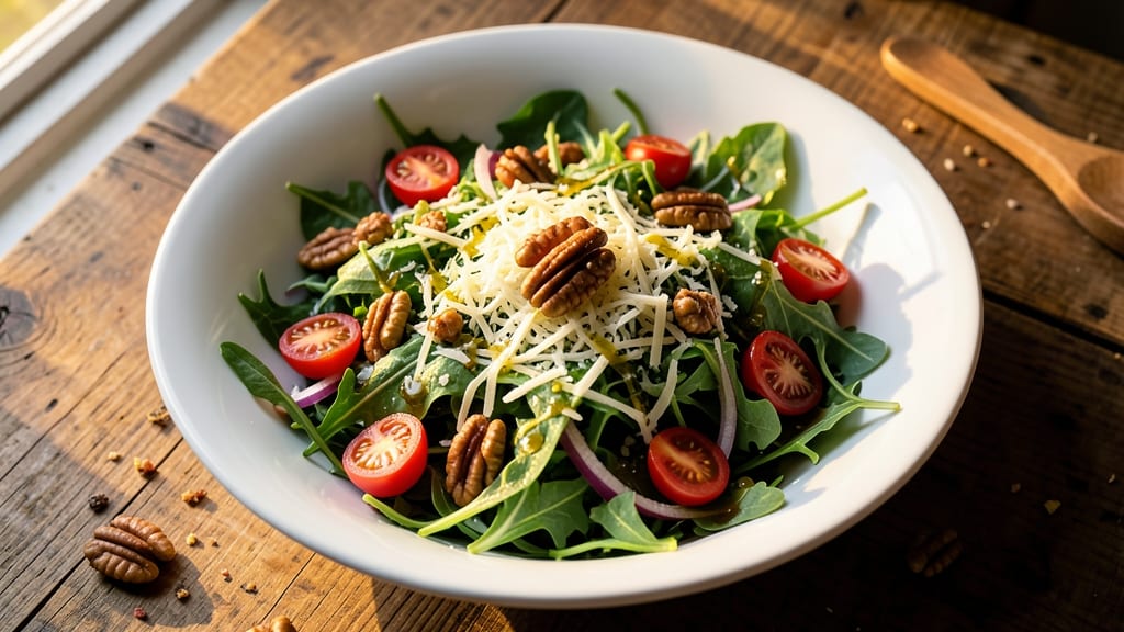 Amazing Green Salad Recipe: Bright Greens and Crunchy Toppings Balance