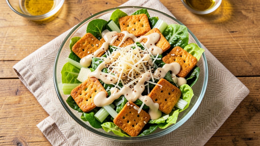 Cheez It Caesar Salad Recipe: Crunchy Celery Crowns and Creamy Herb Cheese Twist