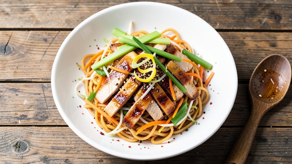 Chow Mein Noodle Salad Recipe: Crispy Celery Crowns and Savory Soy-Lime Dressing