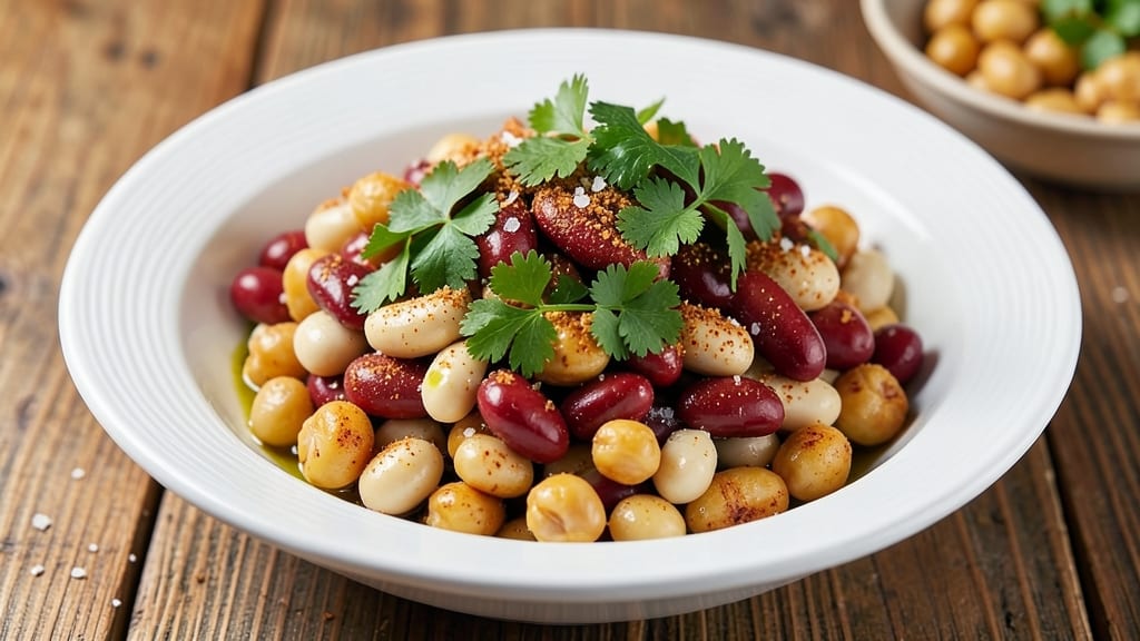 Triple Bean Salad Recipe: Crunchy Chickpeas, White Beans, and Kidney Beans in Zesty Vinaigrette