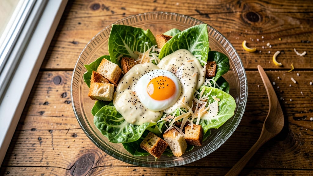 Classic Caesar Salad Recipe Ingredients for 6 Servings: Crispy Croutons and Parmesan-Packed Perfection