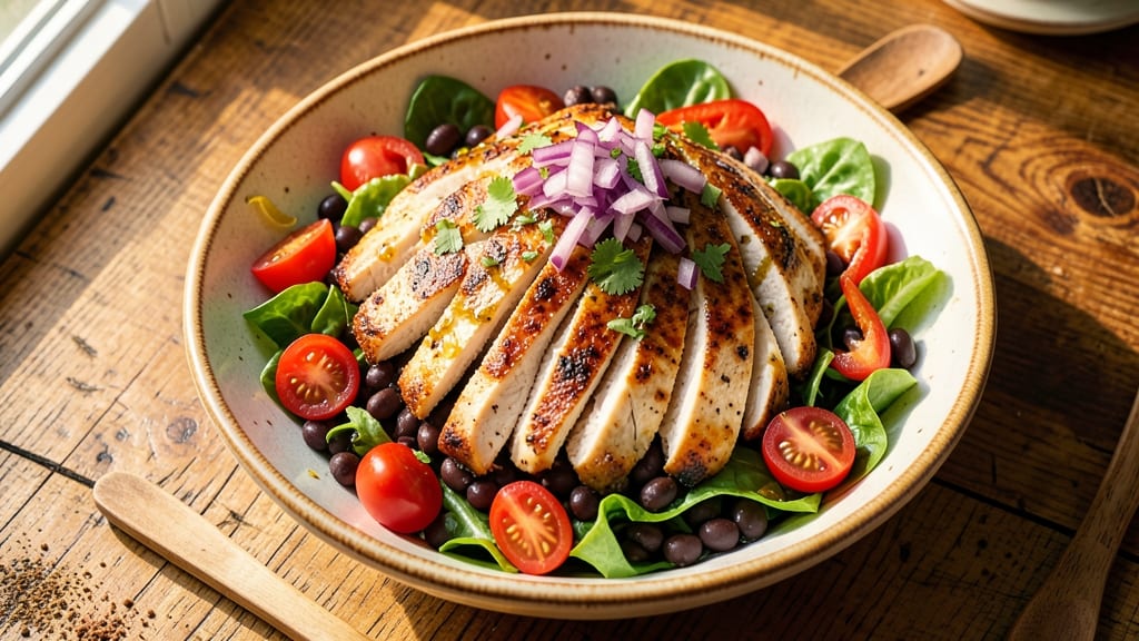 Chicken Fajita Salad Recipe With Black Beans: Smoky Grilled Chicken and Crispy Bean Crunch