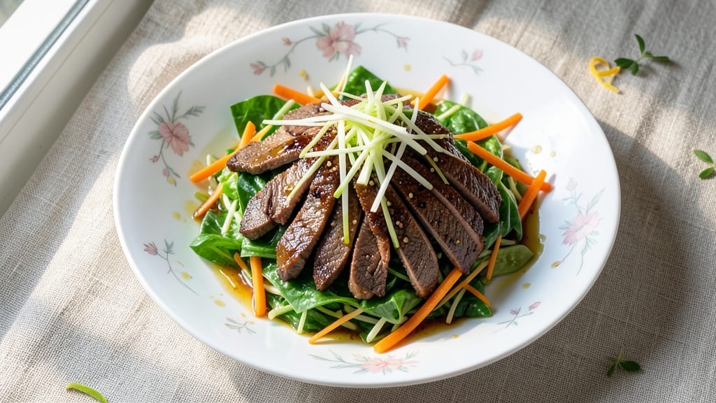 Chinese Beef Salad Recipe: Wok-Seared Strips with Crunchy Crispy Edges