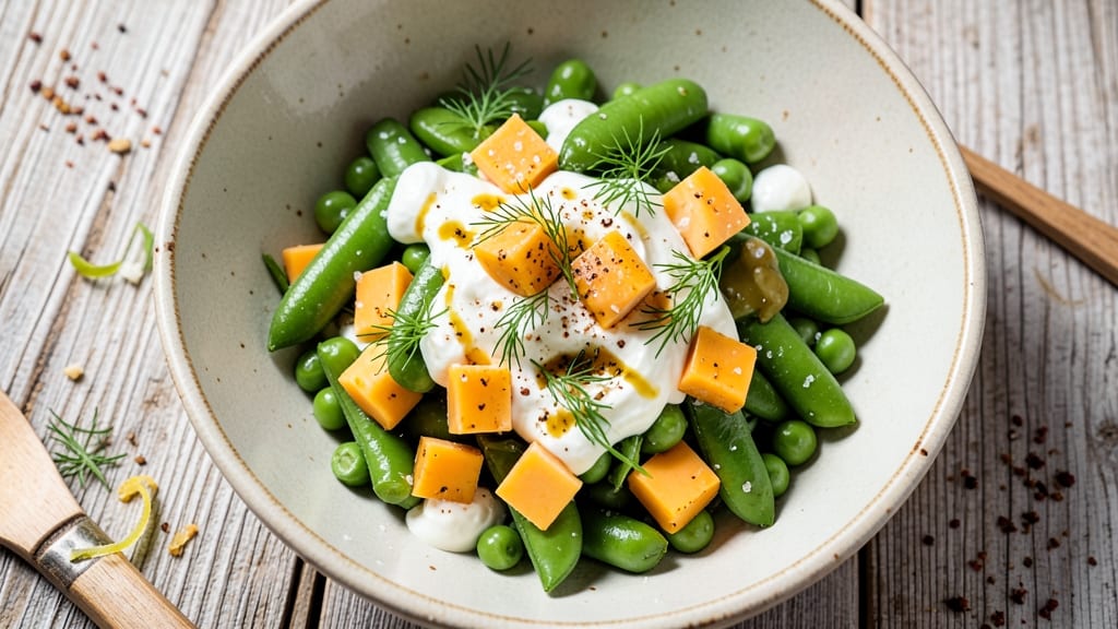 Cold Pea and Cheese Salad Recipe: Bright, Crunchy, and Creamy Without Mayo