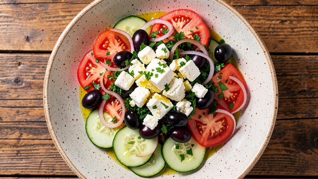 Veg Greek Salad Recipe: Crisp Cucumber and Kalamata Olive Brilliance