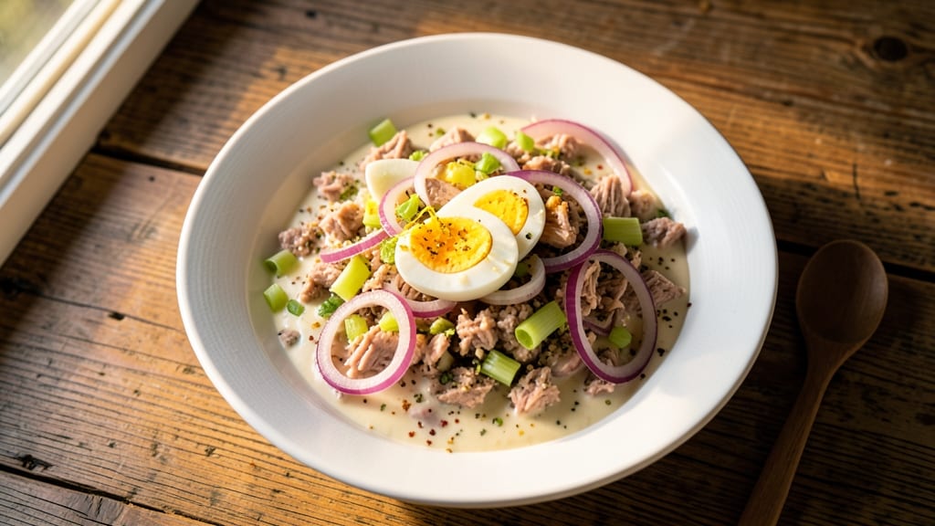 Tuna Salad Recipe With Egg and Onion: Crisp Celery Crowns and Creamy Herb Cheese Twist