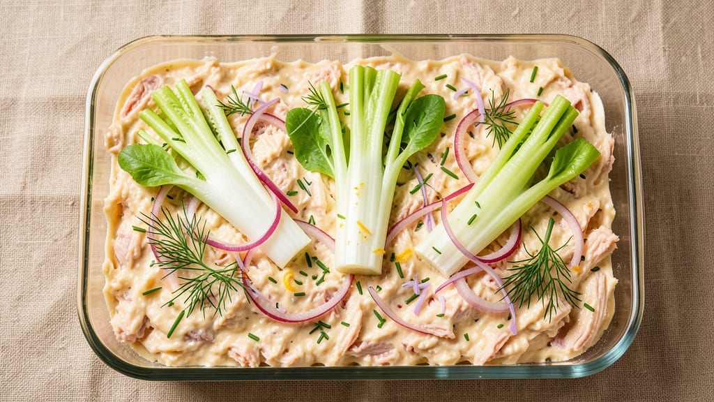 Cold Tuna Salad Casserole Recipe: No-Bake Bites with Crisp Celery Crowns