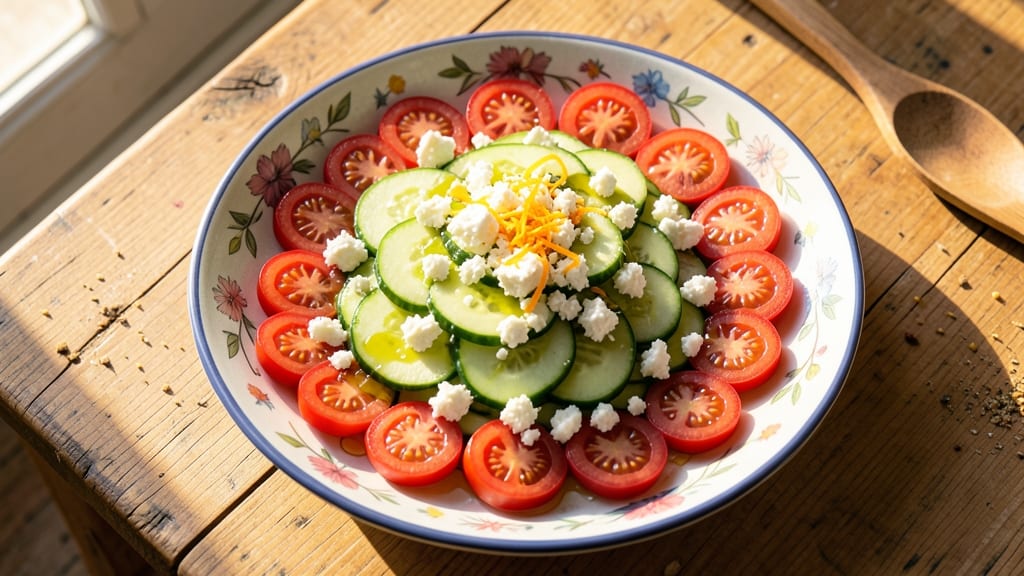 Cherry Tomato, Cucumber, and Feta Salad Recipe: Bright Herb Zing Without Mayo