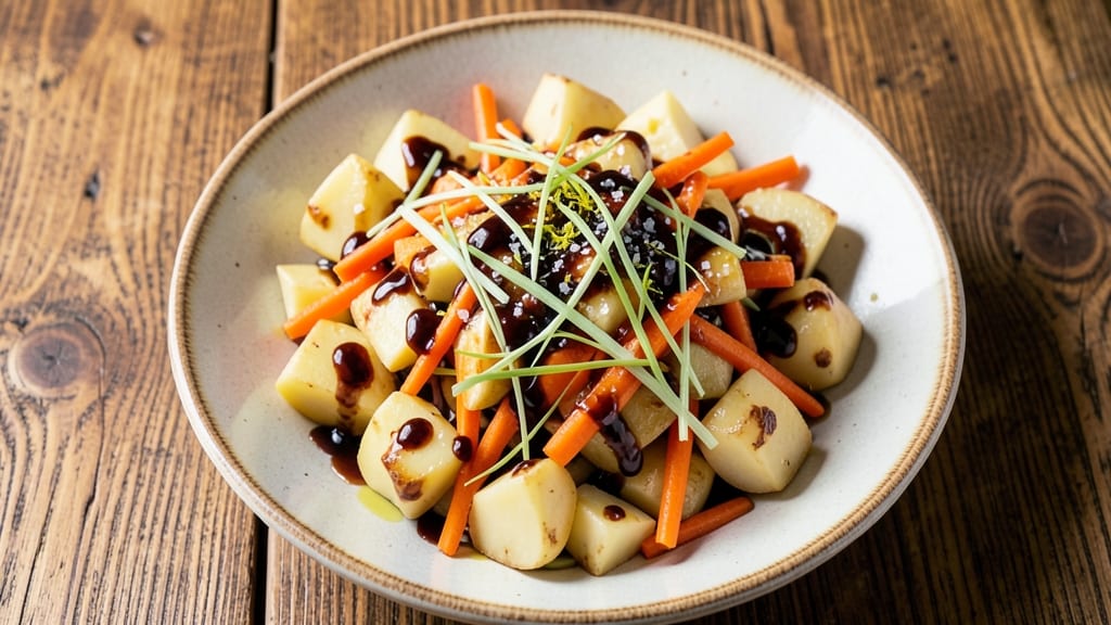 Carrot And Potato Salad Recipe: Sweet Vinegar Glaze With Crunchy Celery Bites