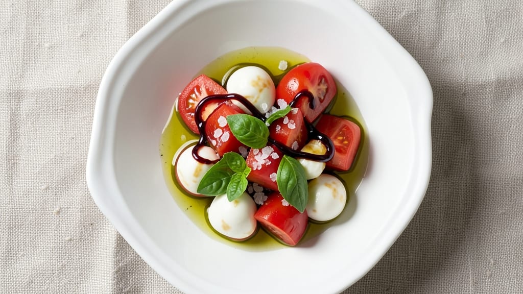 Caprese Salad Bites Appetizer Recipe: Mozzarella, Tomato, and Basil Bites With Balsamic Drizzle