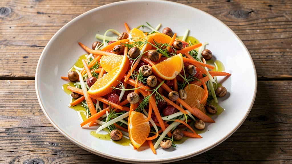 Chopped Carrot Salad With Fennel, Orange, and Hazelnuts Recipe: Bright, Crunchy, Citrus-Kissed Bite-Sized Bliss