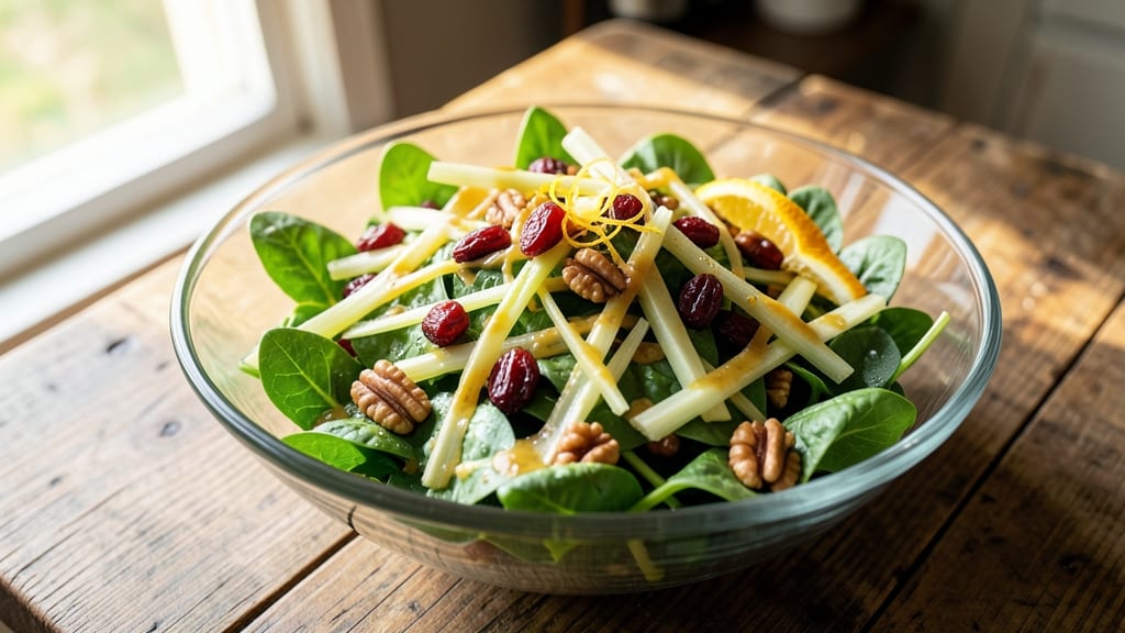 Christmas Tossed Salad Recipe: Festive Greens with Crunchy Celery Crowns