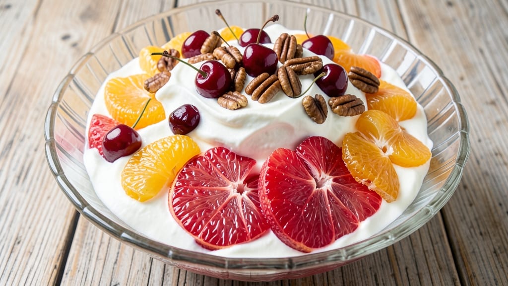 Citrus Ambrosia Salad Recipe: Zesty Grapefruit and Orange Layers With Creamy Cheese Bliss