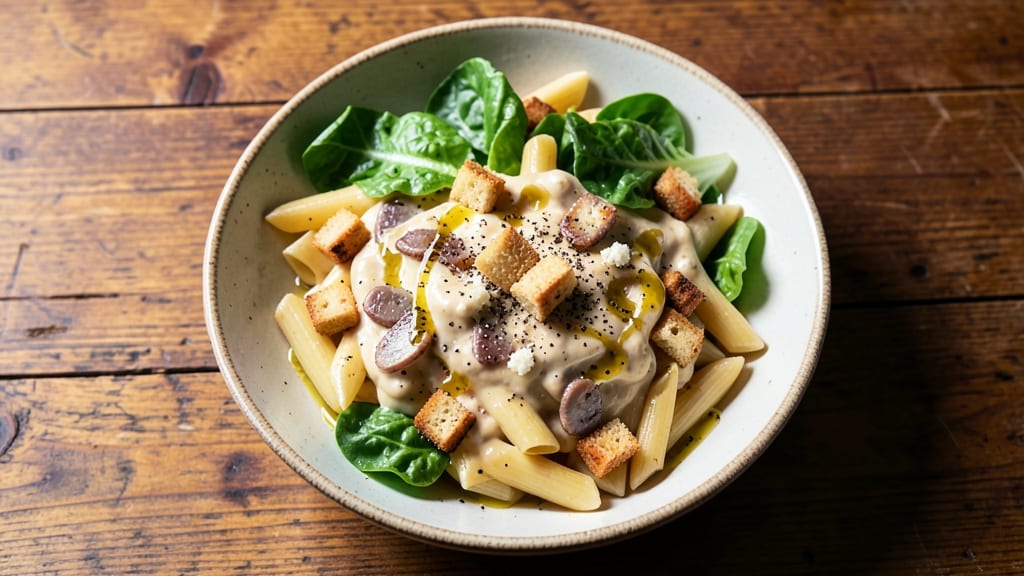 Cesar Salad Pasta Salad Recipe: Pasta Twist With Crunchy Celery Crowns