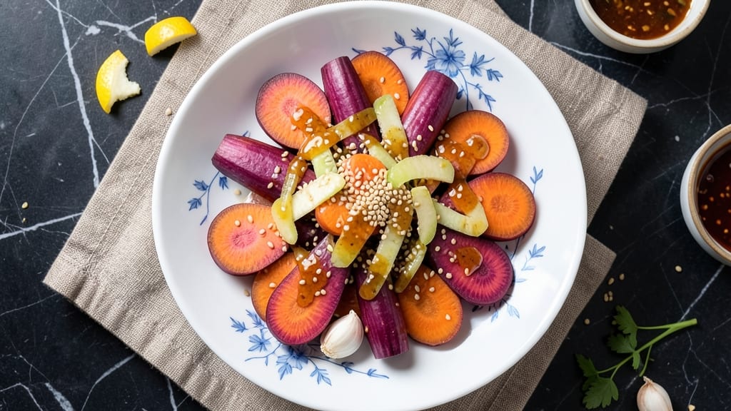 Chinese Carrot Salad Recipe: Crunchy Gemstones With Sesame-Ginger Zing