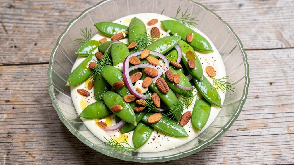 Cold Pea Salad Recipe With Mayonnaise: Sweet Peas and Crunchy Almonds in Creamy Bliss