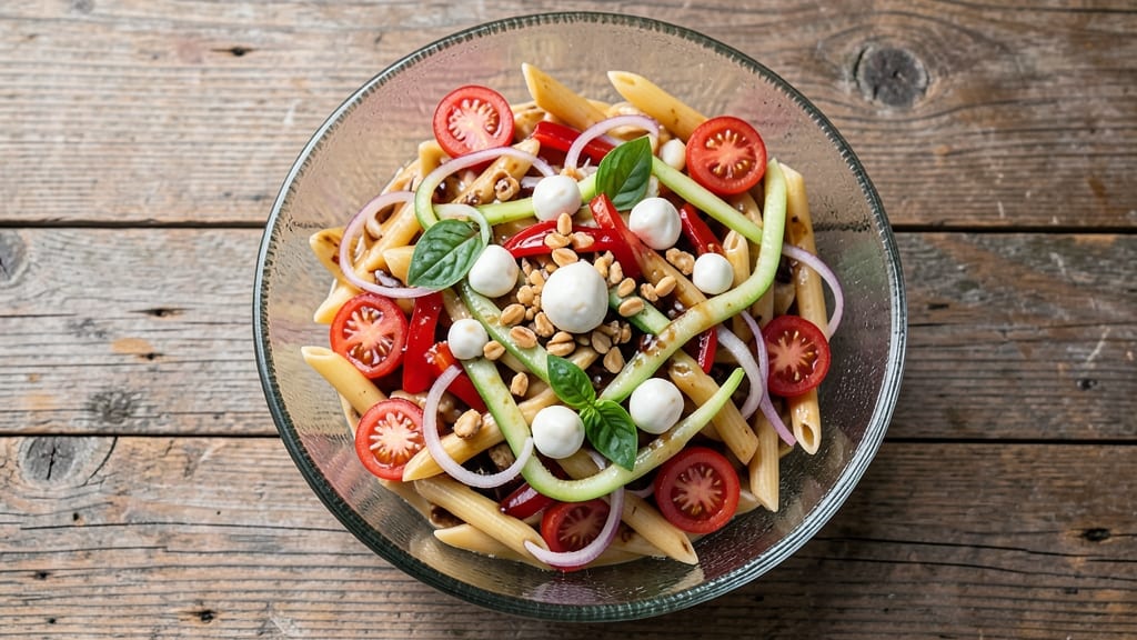 Cold Pasta Salad Recipe With Balsamic Vinegar: Al Dente Noodles With Tangy Sweet Dressing