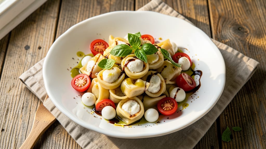 Caprese Tortellini Salad Recipe: Fresh Basil and Bursting Cherry Tomatoes