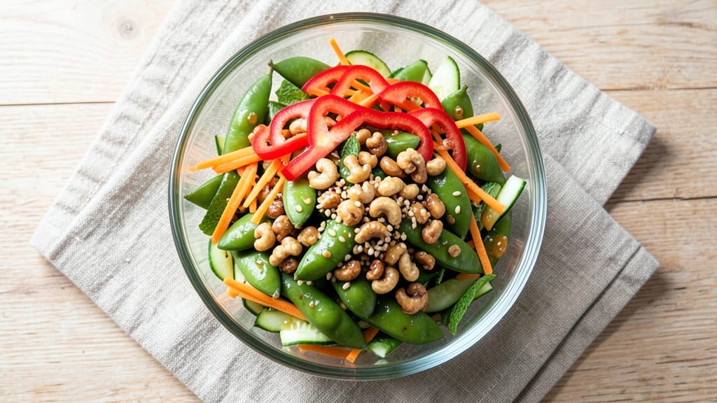 Cashew Crunch Edamame Salad Recipe: Nutty Crunch Meets Fresh Soybean Bite