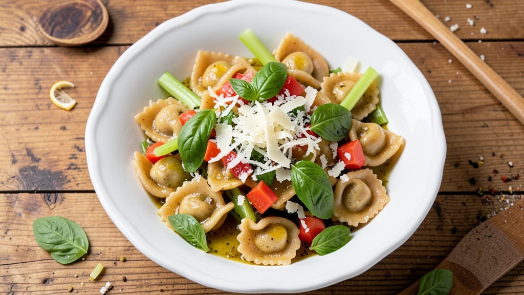 Cold Italian Tortellini Salad Recipe: Pasta, Parmesan, and Celery Crown Crunch