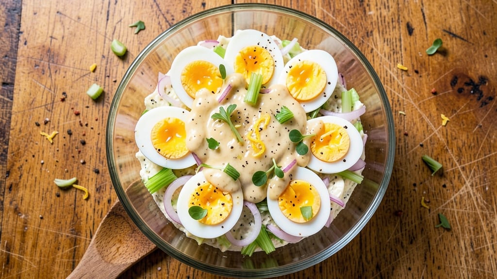 Tangy Egg Salad Recipe: Celery Crown Crunch With Zesty Mustard Kick